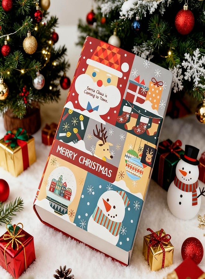 Suponey Christmas Gift Boxes, 10 Pcs Book Shape Treat Boxes Christmas Party Favor Box Santa Wrapping Box for Candy Cookie Goodie and Home Décor - Image 4